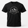 AFTRVALE Bergkam heren T-shirt in zwart met bergprint
