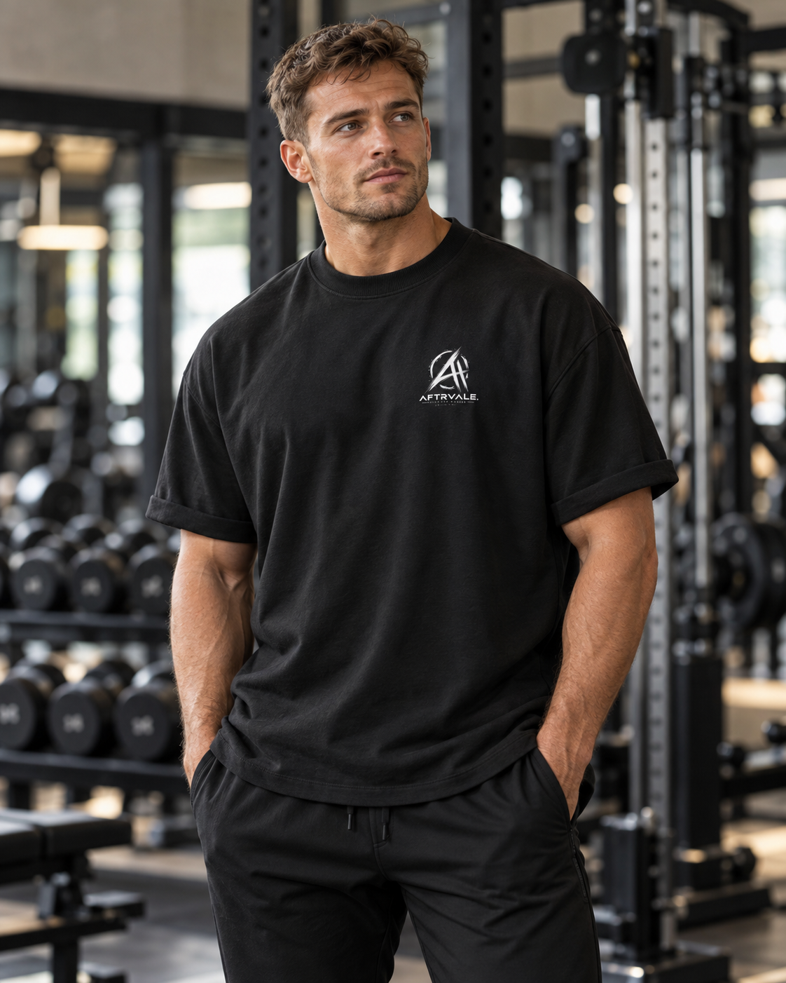 Contour oversized T-shirt: fitnesslook met licht opgerolde mouwen