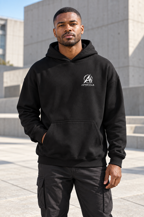 AFTRVALE Basic Hoodie op model